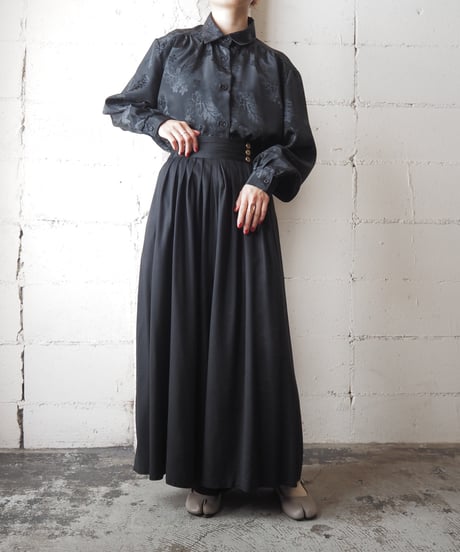Shadow Pattern Satin Shirt BK