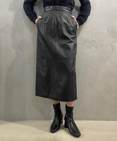 Leather Tight Skirt BK