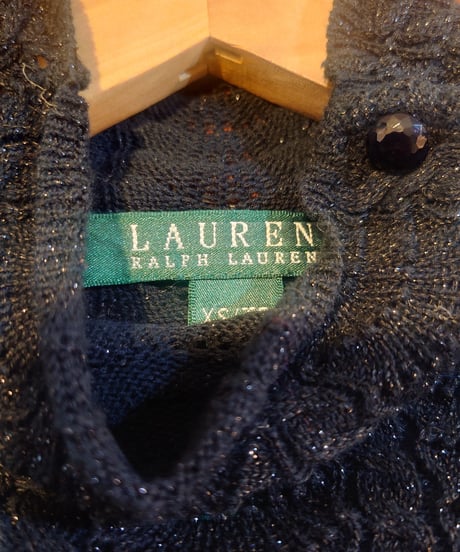 LAUREN Scallop High Neck Sleeveless Knit BK
