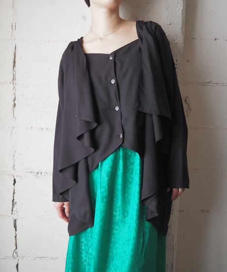 Wide  Silhouette Drape Design BK