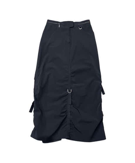 Waist Zip Design Drawstring Tight Skirt BK