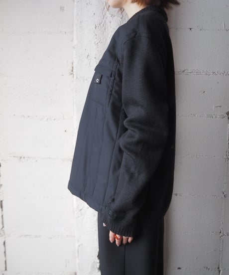 Quilted Docking Design Knit BK
