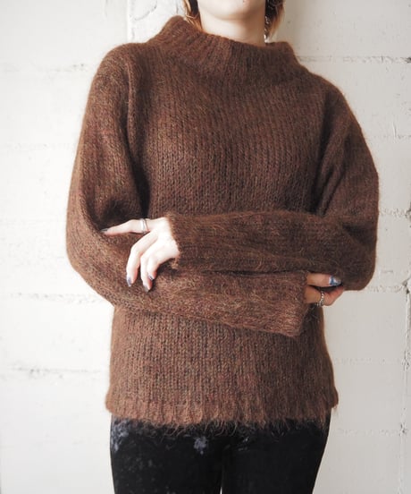 Mock Neck Mohair Mix Sweater DBR
