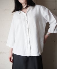 FLAX Open Collar Linen Shirt IV