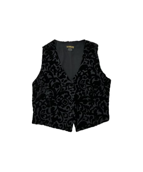 Opal Velour Arabesque Pattern Vest BK