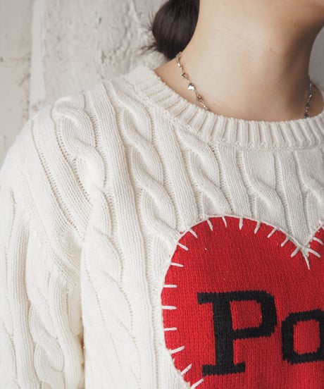 POLO RALPH LAUREN Heart Patch Knit WH RE