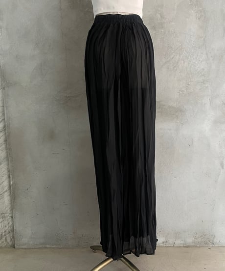 Washer Sheer Easy Wide Pants BK