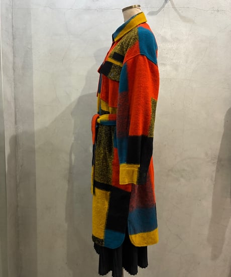 Desigual  Colorful Wool Coat OR BL YE