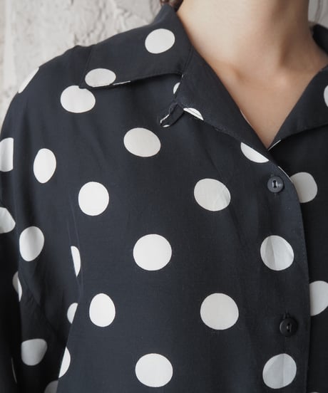 Dot Pattern Shirt BK WH