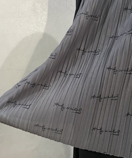 Andy Warhol Autograph Pattern Sheer × Pleats Tops BKGR