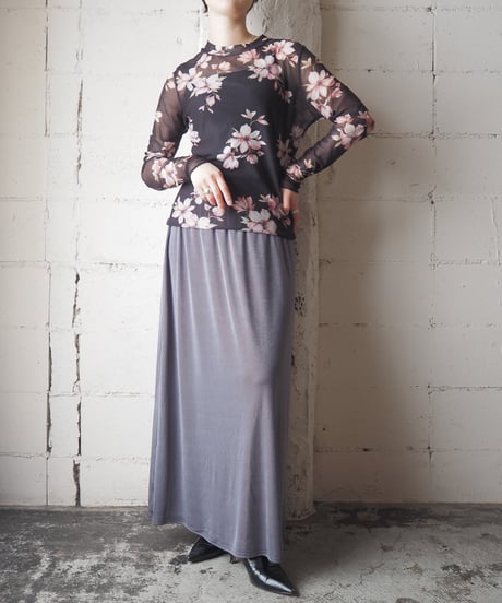 Flower Pattern Sheer Tops BKPI