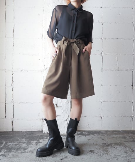 Belted Tuck Shorts KA