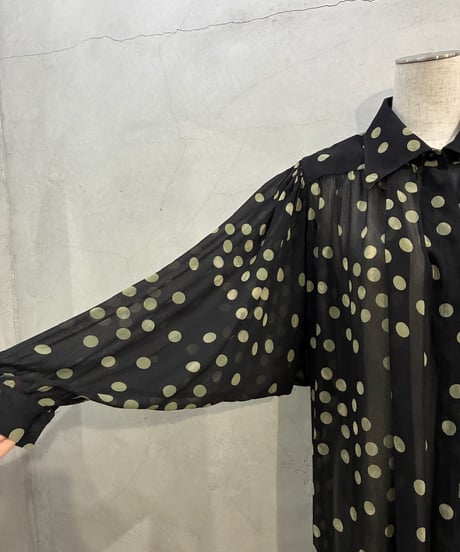 Dot Pattern Sheer Shirt BK