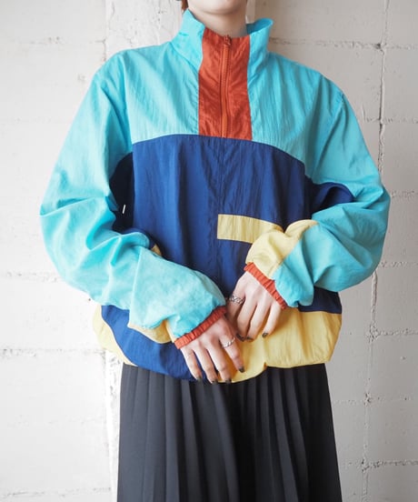 NIKE Crazy Color Half Zip Nylon Jacket LBLYENV