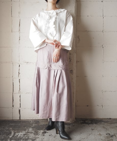 1920〜30's Euro Frilled Blouse WH