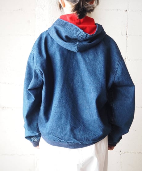 1970’s carhartt Red Lining Denim Hooded Jacket NV