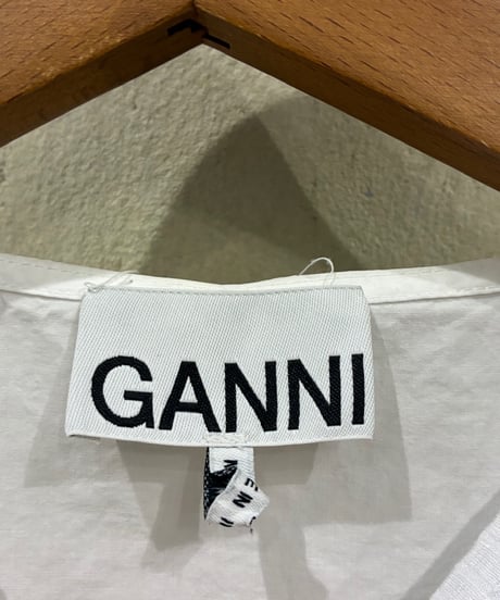 GANNI Balloon Sleeve Wrap Blouse WH