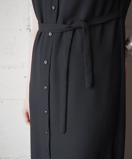 Open Collar Short Sleeve Dress BK