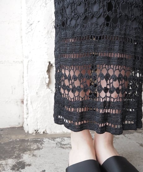Sleeveless Crochet Tight Dress BK