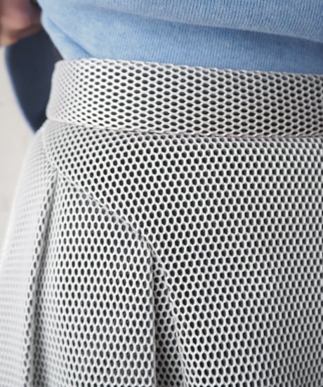 Mesh Volume Flared Skirt WHBK