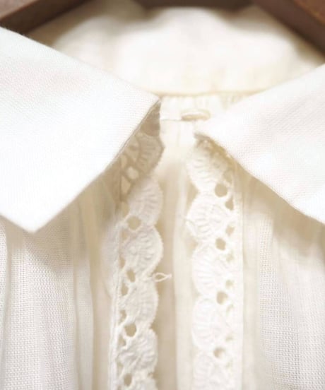 Vintage Lace Tuck Shoulder Long Smock