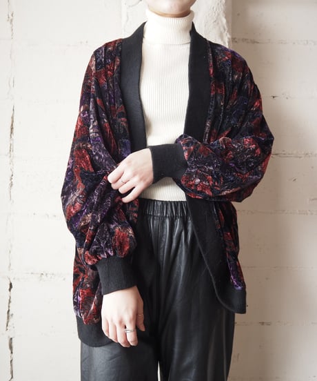 Leaf Pattern Velour Jacket REBK