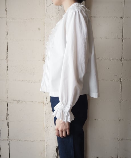 Frill Collar Pleated Blouse WH