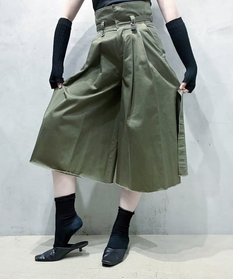 DIESEL Side Slit Pleats Wide Pants KA
