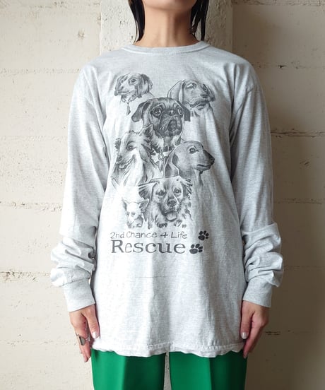 Dog Print Long Sleeve Tee GR