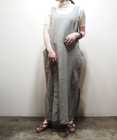 FLAX Linen Stripe Jumper Skirt GRLBL