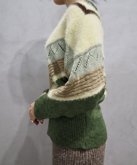 Dolman Sleeve Design Mohair Knit LGN