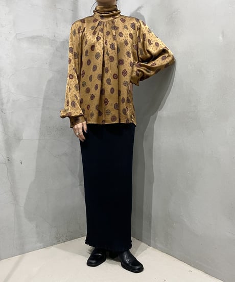 Stand Collar Small Pattern  Blouse BR