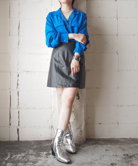 Leather Tight Mini Skirt BK