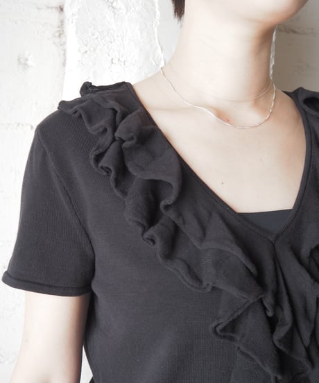 LAUREN Ralph Lauren Ruffle Collar Knit BK