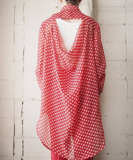 Back Open  Dot Sheer Shirt RE