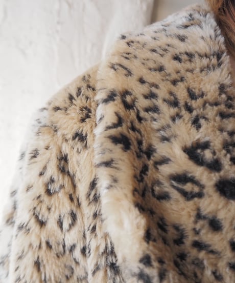 Leopard Pattern Short Fake Fur Jacket BE