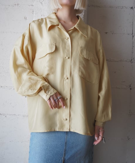Open Collar Pure Silk Shirt YE