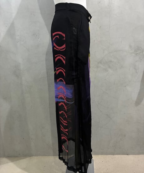 DIESEL Print Sheer Layered Skirt BKPURYE