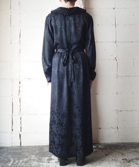 Shadow Flower Round Collar Dress BK
