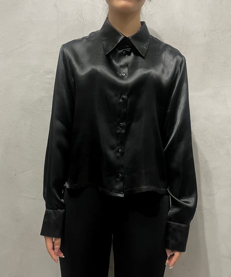 Cropped Satin Shirt BK