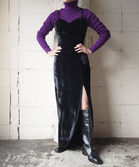 Velour Camisole Dress BK