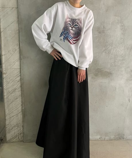 Cat Print Sweat WH