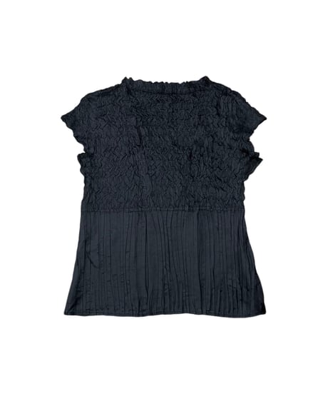 Square Neck Pleated Cutsewn BK