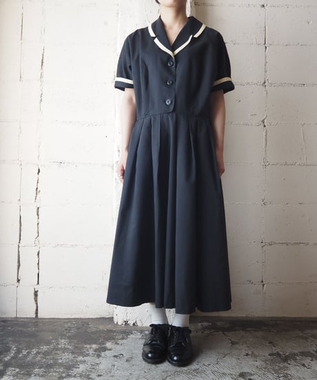 1950~60's Vintage Open Collar Dress NVIV