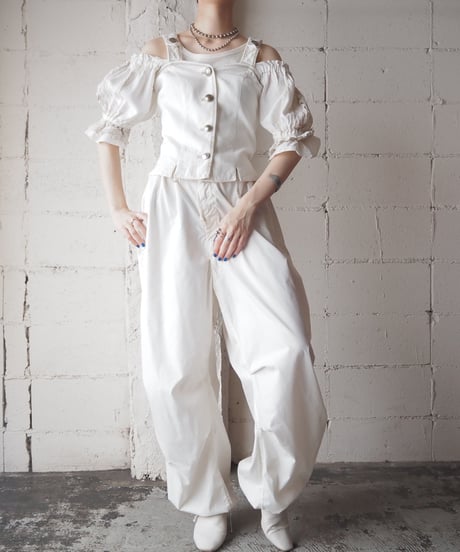 1980's Dirndl Tryolern Offshoulder Blouse IV BE