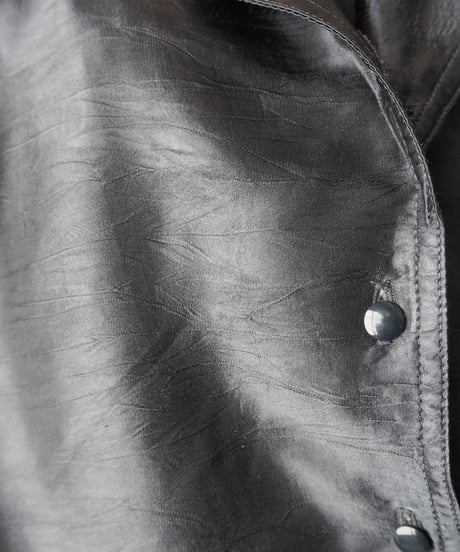 Open Collar Satin Shirt BK