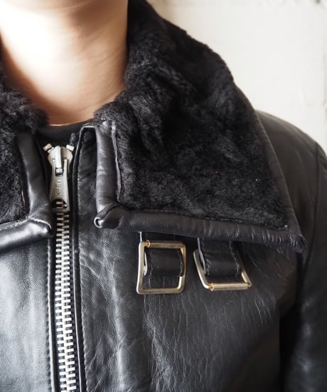 GOLDTOP  Boa Collar Leather Jacket BK