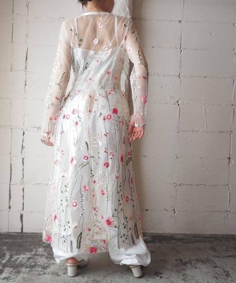 Flower Embroidery Tulle Dress WH