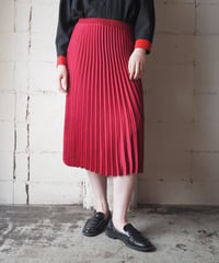 Accordion Pleats Satin Easy Skirt RE