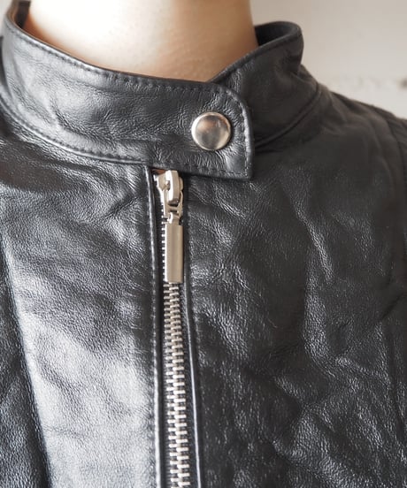Leather Single Riders Jacket BK
